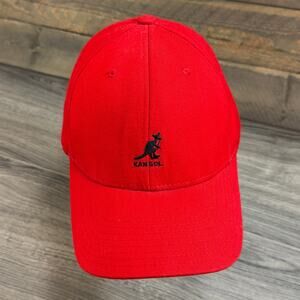 Vtg Y2K Kangol Wool FlexFit Baseball Cap Hat Size L/XL Red Logo